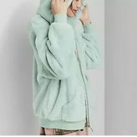 NWOT Wild Fable ML pastel mint green teddy jacket - Picture 1 of 9